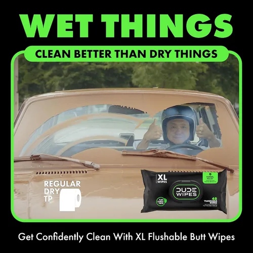 Miniatura 6 de Dude Wipes - Toallitas desechables - Paquete de 6, 288 piezas - Alivio herbal extra grande - Aceites esenciales de hamamelis y geranio - Seguro