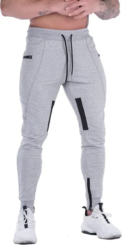 Miniatura 3 de FIRSTGYM Pantalones deportivos para hombre, ajustados, para entrenamiento, malla en el muslo, con bolsillos con cremallera
