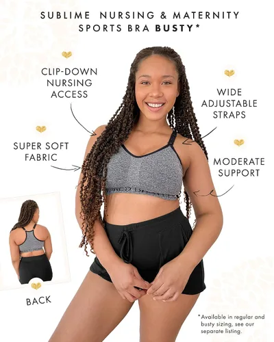 Miniatura 2 de Kindred Bravely Sublime Busty - Brasier deportivo de lactancia y maternidad de bajo impacto para F, G, H, I Cup (terracota ombrado)