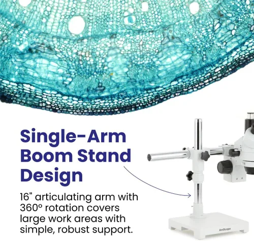 Miniatura 4 de AmScope SM-3T microscopio estéreo trinocular profesional con zoom estereoscópico SM-3T con control simultáneo de enfoque, oculares WH10x, aumento
