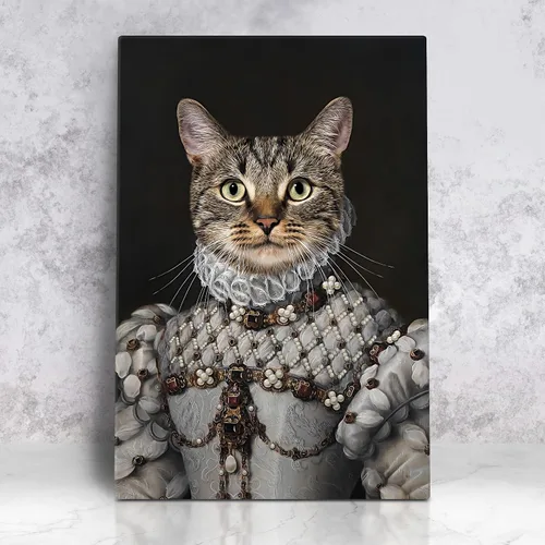 Miniatura 32 de Awesometik Impresión en Lienzo Personalizada Retrato Real de Mascota a partir de Foto, Retrato Renacentista Personalizado, Retratos, Retratos 25 El