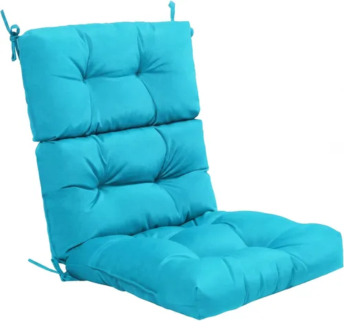 Miniatura 8 de Giantex - Cojín para silla de patio exterior, 5 pulgadas, para respaldo alto con 4 lazos de cuerda, cojín para columpio de patio, silla con asiento