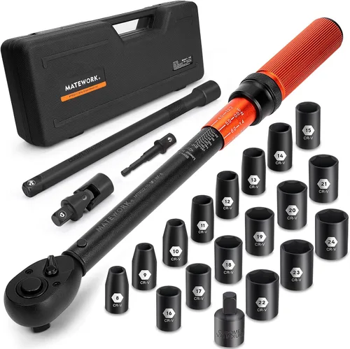 Miniatura 8 de Juego de llaves dinamométricas de 50 libras, llave dinamométrica para bicicleta de 1/4 pulgadas, 10-230 pulgadas.lb (1.1-26.0 nm), llave