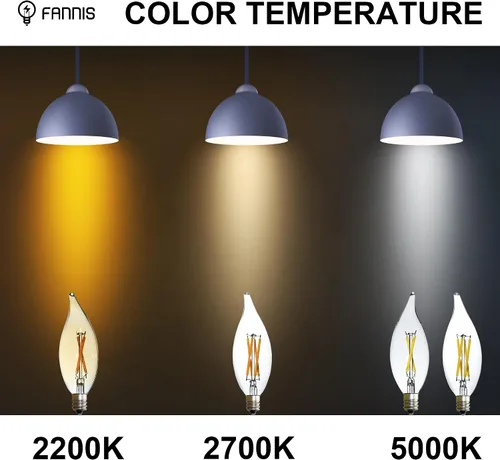 Miniatura 7 de Paquete de 6 bombillas LED de punta de llama C32 de reemplazo, 2 W equivale a 20 W, foco Edison de filamento cálido 2200 K, bombilla de candelabro