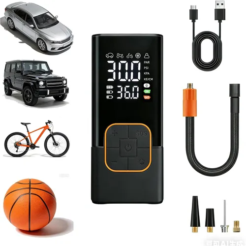 Inflador de neumáticos, compresor de aire portátil, mini bomba inalámbrica para bicicleta con pantalla digital, 150 PSI neumáticos de coche bomba de