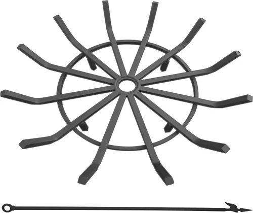 Miniatura 6 de Rejilla de troncos de hierro forjado, hoguera redonda de araña, rueda de carro, leña, trabajo pesado, barra de 0.9 pulgadas, chimenea, estufa