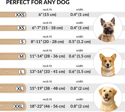 Miniatura 4 de CollarDirect Collar de perro de cuero enrollado, collar redondo acolchado suave para cachorros, collar de cuero genuino hecho a mano, collares