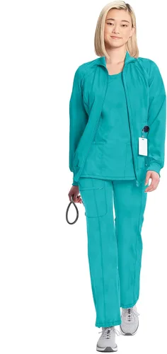 Miniatura 39 de Infinity by Cherokee 2391A - Chaquetas médicas con cremallera frontal para mujer, tela elástica en 4 direcciones