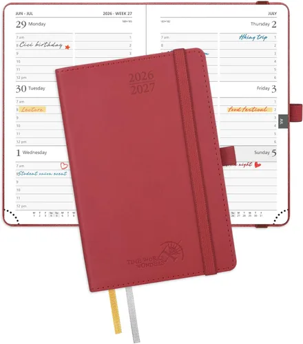 Miniatura 24 de POPRUN Agenda de bolsillo 2026-2027, tamaño del bolso, 4 x 6.25 pulgadas, calendario de bolsillo (julio de 2026 a junio de 2027) para bolso