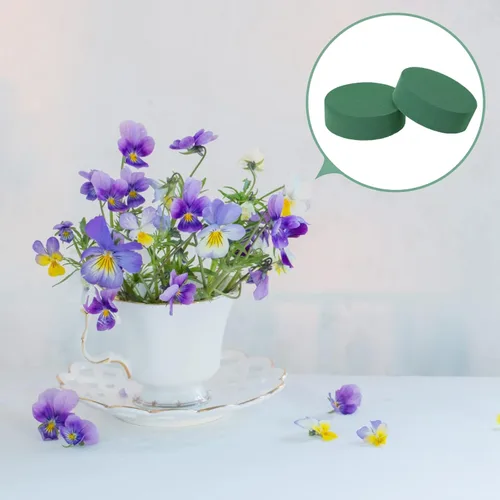 Miniatura 5 de Boao 24 piezas de espuma floral redonda, ladrillos de espuma floral húmeda, espuma de flores verdes, kit de arreglo floral para bodas, decoración