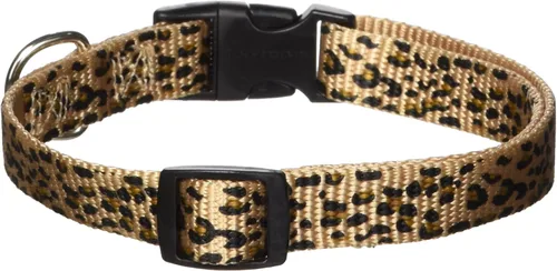 Miniatura 3 de East Side Collection Collar de perro de nailon con estampado de guepardo, 6 a 10 pulgadas