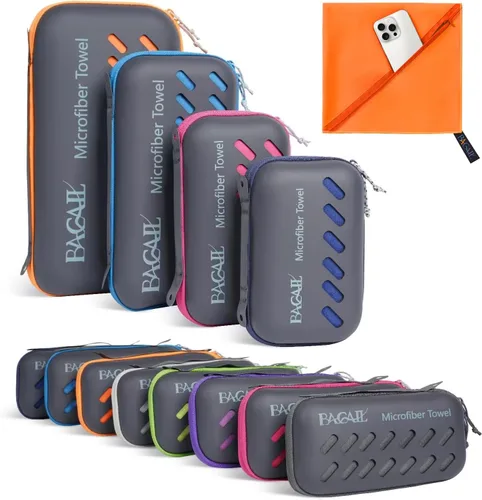 Miniatura 22 de BAGAIL - Toalla de camping con funda de EVA, toalla de viaje de microfibra compacta y ultrasuave, toalla de viaje súper absorbente y ligera de Gris