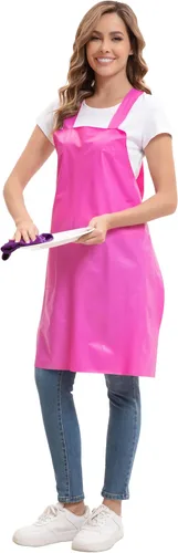 Miniatura 5 de Nanxson Delantal impermeable de TPU con bolsillo, delantales de trabajo ligeros para niñas, estilo H para lavar platos, aseo de mascotas, jardinería