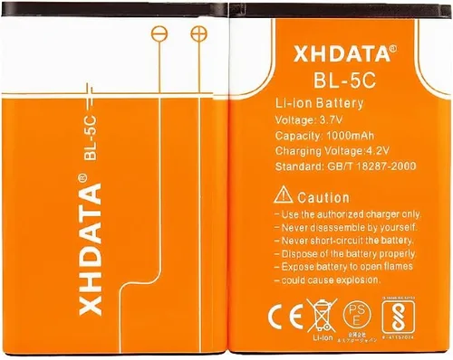 XHDATA BL-5C Batería 3.7V 1500mAh Batería recargable de gran capacidad para radio para el hogar con protección actual (2 piezas)