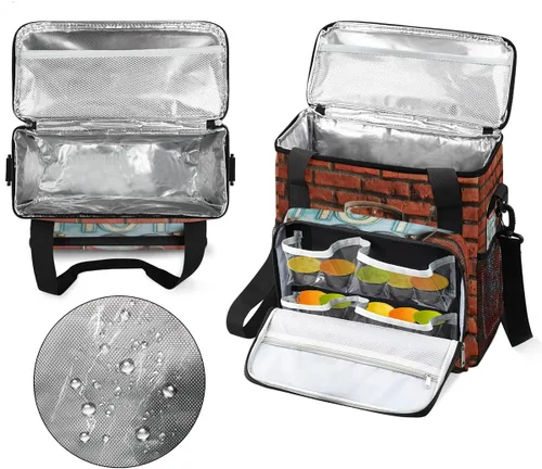 Miniatura 3 de Cafetera de ladrillo rojo vintage, bolsa de transporte de viaje, bolsa de almacenamiento compatible con Keurig K-Mini o Plus, portátil, con B3: café