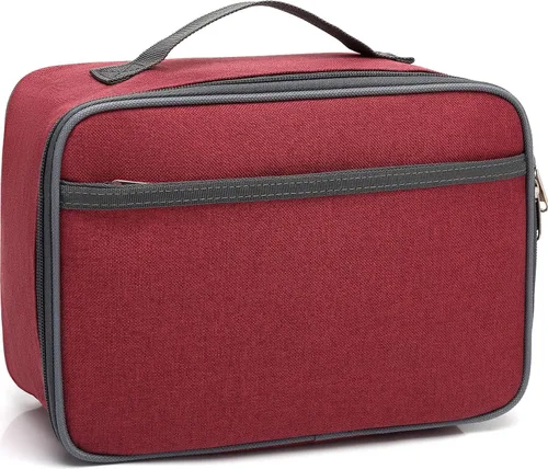 FlowFly Lonchera para niños, bolsa suave aislada, mini hielera para el regreso a clases, kit de bolsa térmica para comidas, para niñas, niños, Rojo