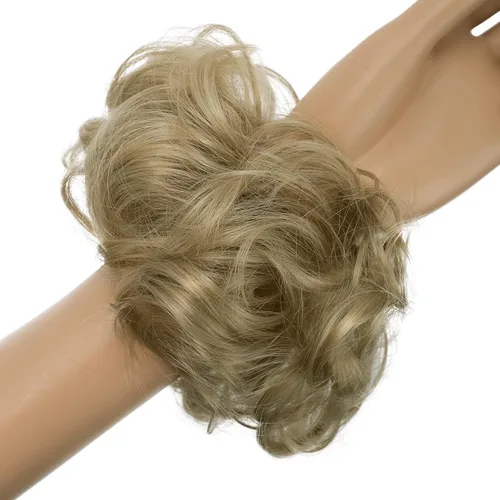 Miniatura 48 de CAISHA by Prettyshop Hairpiece Scrunchy Updo Bridal Peinado Voluminoso Ondulado Moño Desordenado Mezcla Rubio G13AL