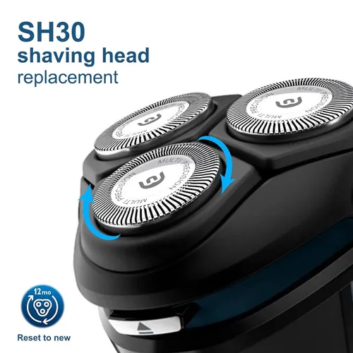 Miniatura 8 de Cabezales de repuesto SH30 compatibles con afeitadoras Philips Norelco 3000, 2000, 1000 Series y S738 Click and Style, cuchillas de afeitar