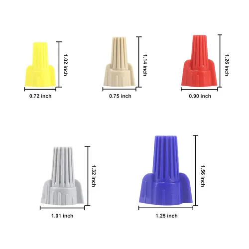 Miniatura 4 de 100 conectores de tuercas de alambre aladas, rojo 22-10 AWG tapas de alambre de tornillo eléctrico de fácil giro (P13 rojo)