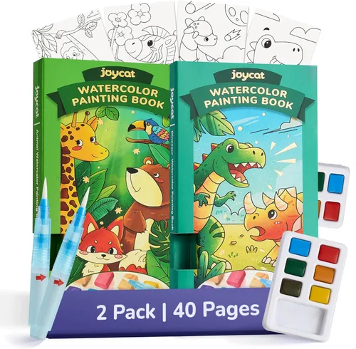 Miniatura 14 de JoyCat Paquete de 2 libros de pintura de bolsillo con agua para colorear para niños, juego de juguetes de actividades de arte y manualidades, kit