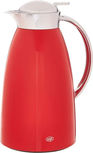 Alfi Gusto AG1900RD2 - Jarra dispensadora térmica de metal lacado al vacío de vidrio de 1,0 L, color rojo, talla única