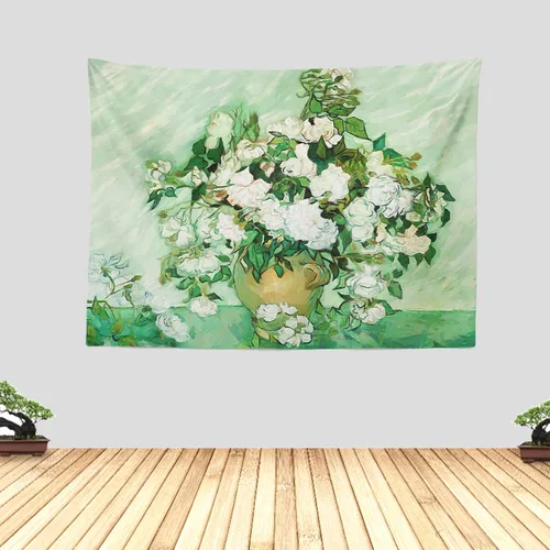 Miniatura 24 de Chitteri Vincent van gogh - Tapiz colgante de flores de almendra, 60 x 45 pulgadas, arte de pared de poliéster para decoración del hogar