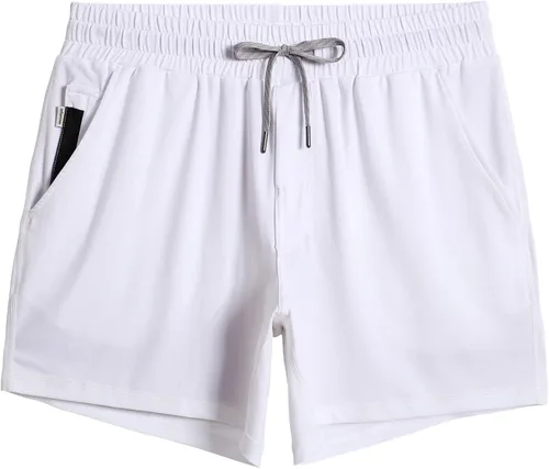maamgic Pantalones cortos de entrenamiento para hombre de 5 pulgadas, suaves, elásticos, para correr, gimnasio, atléticos, con bolsillos con