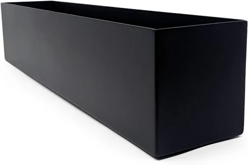 Miniatura 2 de Buhbo Maceta rectangular moderna de acero tipo artesa de 16 pulgadas, negro