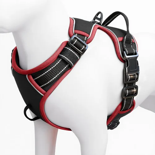 Miniatura 90 de Arnés para perro sin tirones, chaleco reflectante ajustable y acolchado para mascotas con asa de fácil control, fácil de llevar con nudo elegante