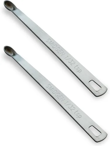 2 piezas 1/32 cucharadita (1/32 cucharadita, 0.16 ml, Smidgen) Cuchara de medición diminuta individual, pequeñas cucharas de medición de acero