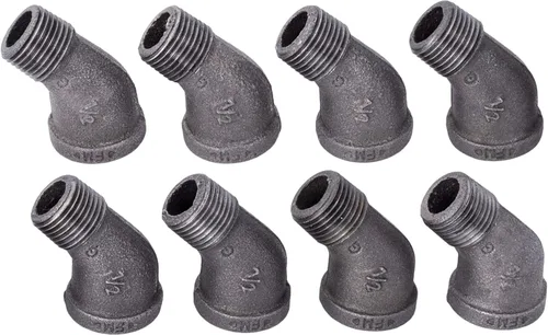 Miniatura 9 de PIPE DECOR - Accesorio de tapa de 1/2 pulgada, accesorios de hierro maleable negro para tuberías, pezones y accesorios estándar de 1/2 pulgada