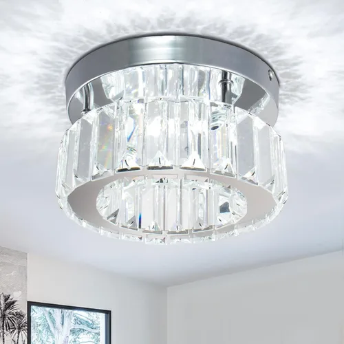 Miniatura 12 de CLAIRDAI Lámpara de techo de cristal cuadrada de montaje empotrado, lámpara de techo LED moderna para cocina, pasillo, vestíbulo, sala de estar