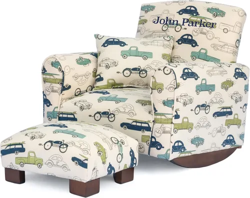 Miniatura 10 de Sillón personalizado para niños pequeños, mecedora tapizada con personalización, silla para niños pequeños con nombre personalizado, cómodo sillón