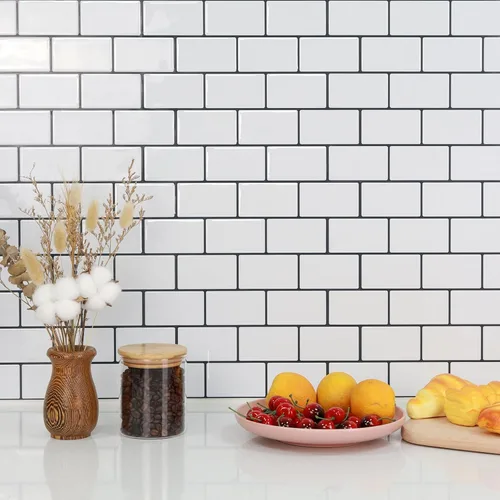 Miniatura 2 de STICKGOO - Azulejos de metro blancos para despegar y pegar, azulejos adhesivos para cocina (paquete de 1, diseño más grueso)