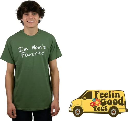 Miniatura 3 de Camiseta divertida con texto en inglés "I'm Mom's Favorite Graphic Novedad