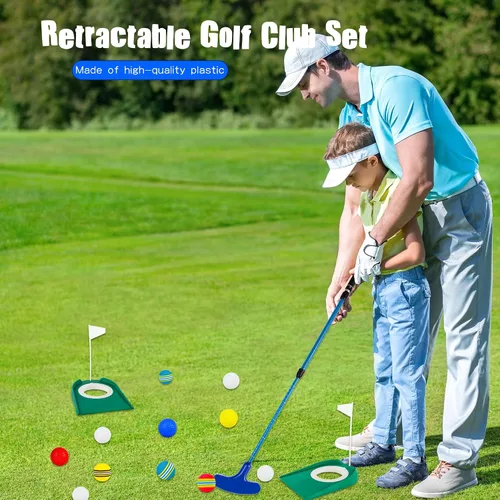 Miniatura 4 de Putter de golf ajustable para diestros o zurdos, de dos vías, con pelotas de golf y copa de bandera para adultos y niños, para entrenamiento