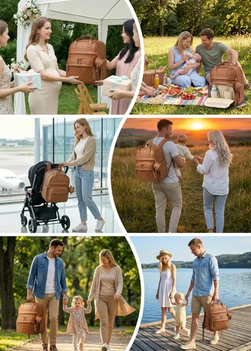 Miniatura 7 de Mochila para Pañales, Bolsa de Pañales Impermeable Multifunción para Bebé, con Estación de Cambio de Pañales, Artículos Esenciales Imprescindibles
