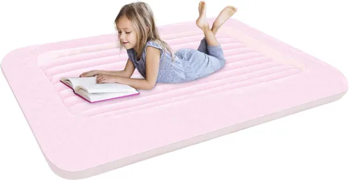 Miniatura 9 de Colchón de aire para niños: colchón de aire portátil rápido para niños, cama inflable portátil de viaje, superficie con felpa suave y cómoda, ideal
