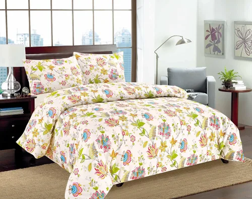 Miniatura 23 de Tache - Funda de edredón floral colorida color aguamarina, Mariposa de las Maravillas - Lujoso algodón reversible con cremallera y lazos
