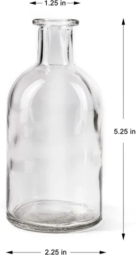 Miniatura 6 de Serene Spaces Living (Paquete de 6) Jarrones de brotes para frascos de boticario, botellas de vidrio decorativas, centros de mesa para recepción