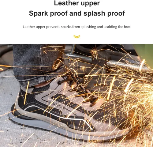 Miniatura 5 de Zapatos de trabajo para hombre, con puntera de acero, zapatos de seguridad ligeros a prueba de pinchazos, zapatos de trabajo de seguridad