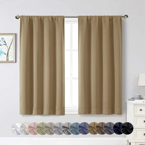 Miniatura 186 de Cortinas opacas para dormitorio, sala de estar, juego de 2 paneles de 54 pulgadas de largo, cortinas de oscurecimiento de habitación con aislamiento