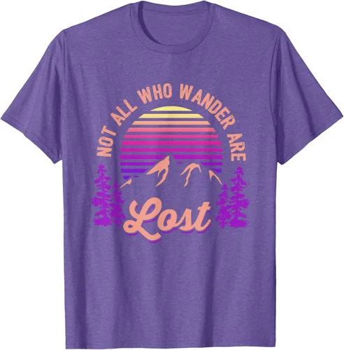 Miniatura 6 de Not All Who Wander Are Lost Vintage Mountains - Camiseta de senderismo, Negro, S