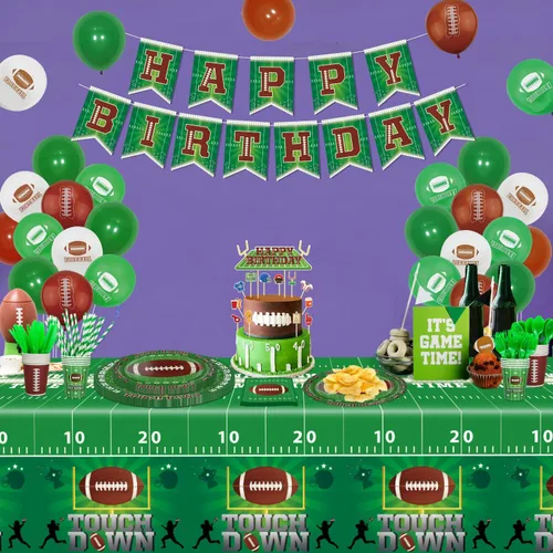 Miniatura 8 de Paquete de 204 decoraciones de fiesta de cumpleaños de fútbol, suministros de fiesta de fútbol, decoración de fiesta de fiesta de juegos deportivos