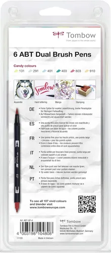 Miniatura 3 de Tombow ABT-6P-4 ABT - Bolígrafos de doble pincel, color caramelo (paquete de 6)