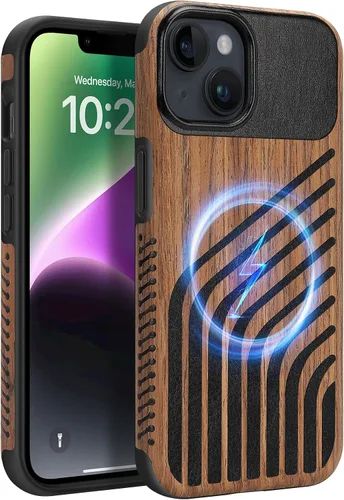 Miniatura 43 de Funda magnética ZZDZZ compatible con iPhone 14 Plus [Compatible con Magsafe] Diseño de cuero premium TPU híbrido a prueba de golpes (Negro)