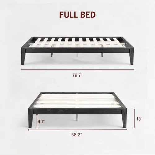 Miniatura 2 de NTC Bastidores de cama Sapa con cabecero y sin cabecero (sin cabecero, negro quemado, matrimonial)
