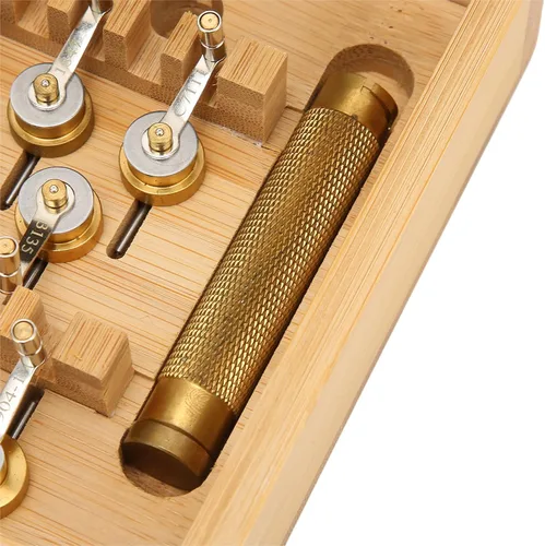 Miniatura 5 de Bobinadora de resorte principal, kit profesional de herramientas de cuerda de cobre de alta precisión con caja de almacenamiento de madera