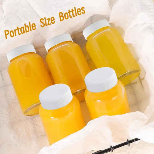 Miniatura 4 de HINGWAH Paquete de 12 botellas de vidrio de 4 onzas con tapas, botellas vacías de 4.1 fl oz de chupito de jugo de bienestar, tarros de vidrio