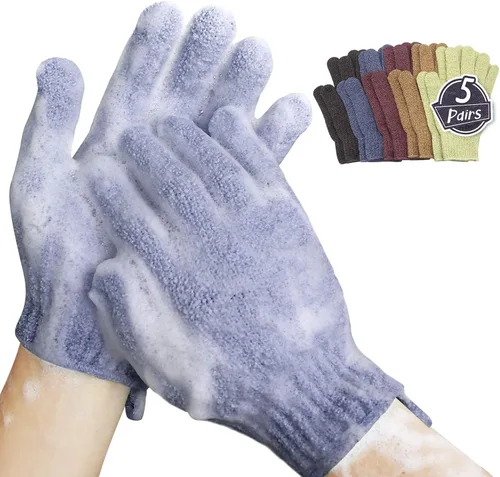 Miniatura 14 de MIG4U Guantes Exfoliantes para Ducha, Guantes de Baño para Lavado Corporal, Eliminación de Piel Muerta, Esponja Loofah de Limpieza Profunda